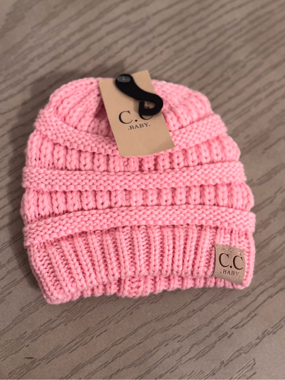 C.C. Baby Pink Knit Beanie for Kids